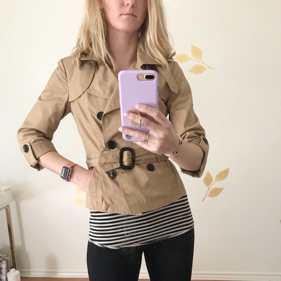 H&M rain jacket pea coat SUPER cute and fitted! - Picture 4 of 7